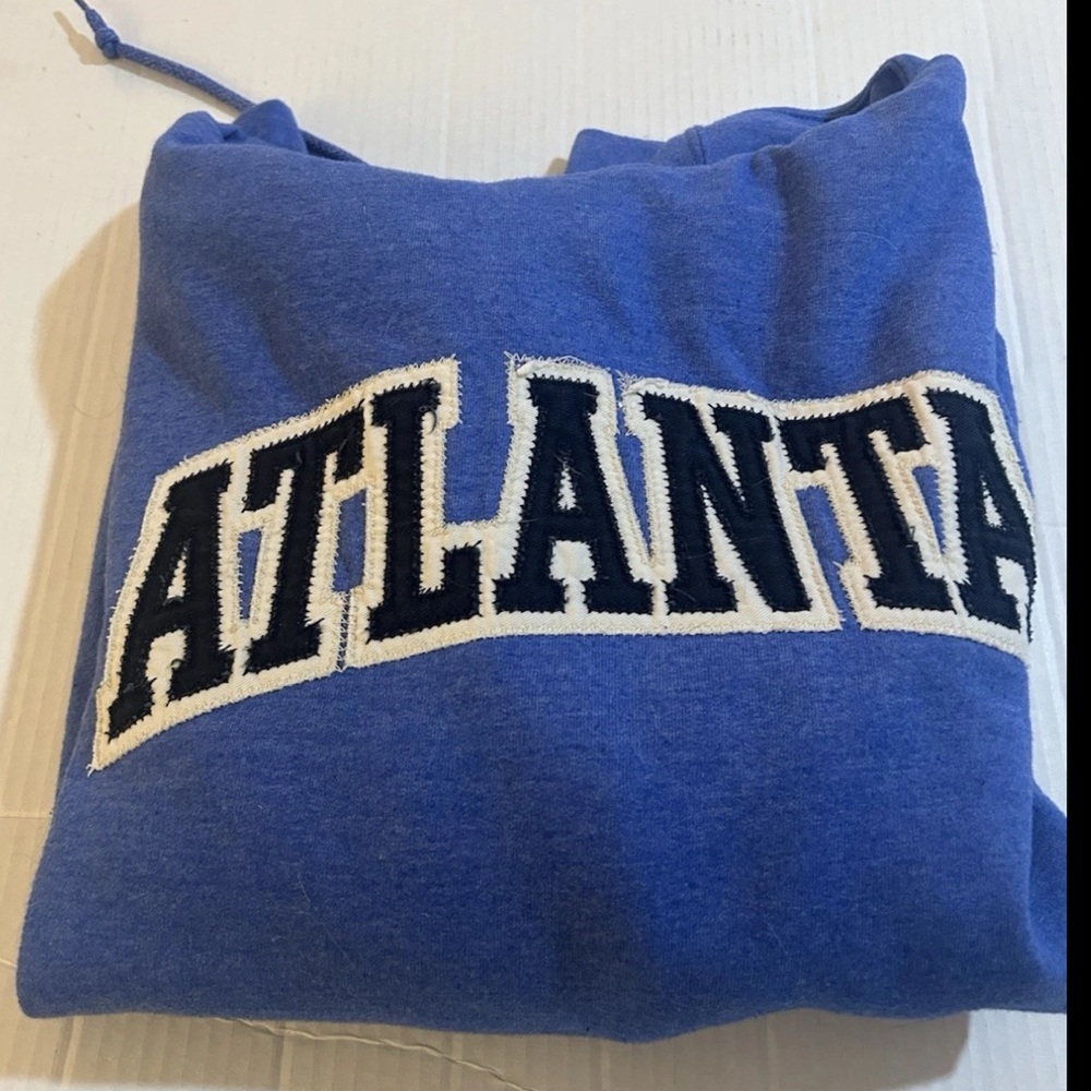 Atlanta Sweatshirt Hoodie Hooded Blue Georgia Embroidered Gildan L Large Tourist